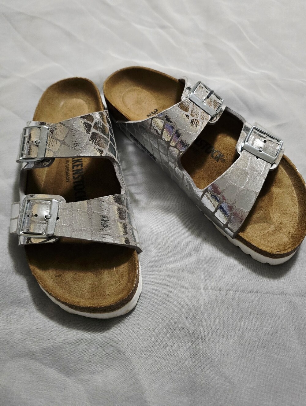 Birkenstock Arizona 2 Strap Sandal Silver